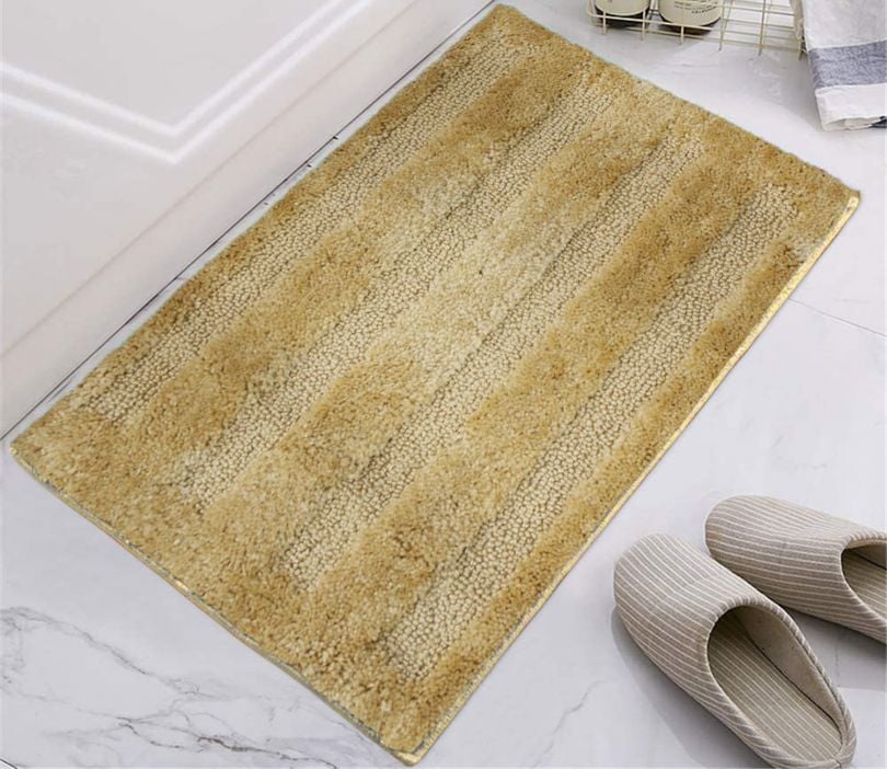 Classic Microfiber Anti-Slip 1 Piece Floor Mat (Beige, 30 x 18 Inch)