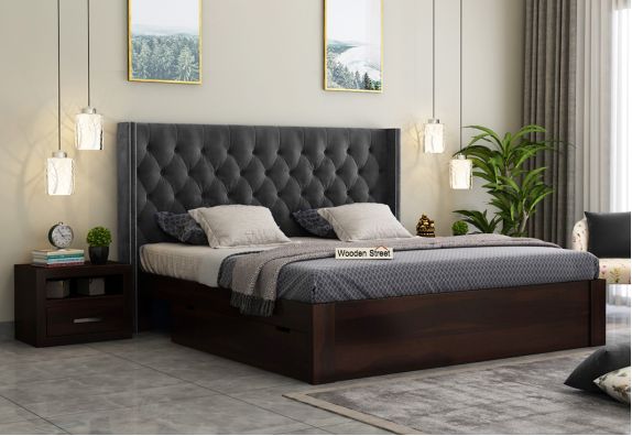 Upholstered Bed Upto 70 Off Fabric Beds Woodenstreet - Fabric Queen Bed With Storage Drawers Upholstered Bed Upto 70 Off Fabric Beds Woodenstreet - Fabric Queen Bed With Storage Drawers