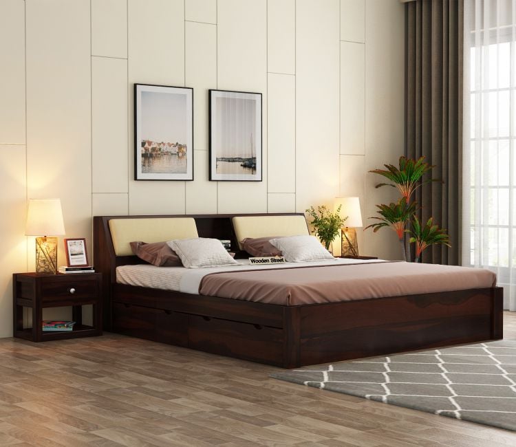 Walken Bed With Storage, Queen Size Bed, Beds online, cot design, Bed Design