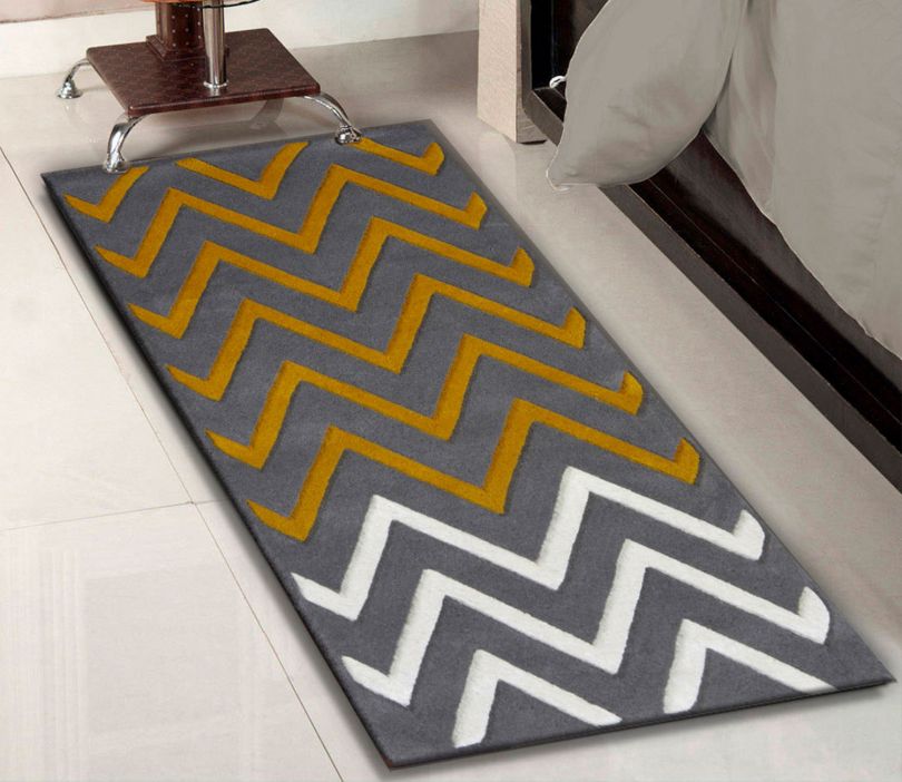 Grey Chevron Hand Tufted Wool Runner (22 x 55 inches)