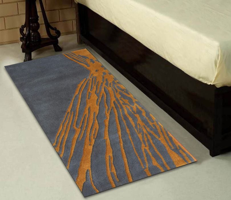 Grey Abstract Hand Tufted Wool Runner (22 x 55 inches)