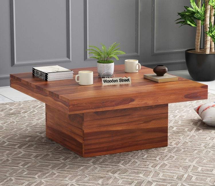 Strong and durable Sofar Sheesham Wood Coffee Table (Honey Finish)