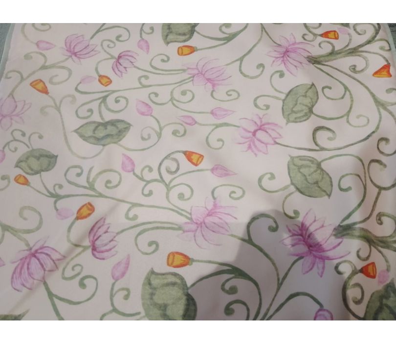 Traditional Floral Ornamental Silk 16x16 Cushion Cover (Pink)