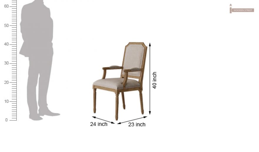 Buy Alicia Arm Dining Chair With Fabric Teak Finish Online In India Wooden Street