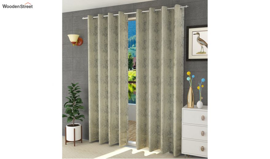 Black Textured Polyster Window Curtains 60 X 44 Inch Set Of 2 In India Wooden Street Black Textured Polyster Window, 60 Wide Curtains