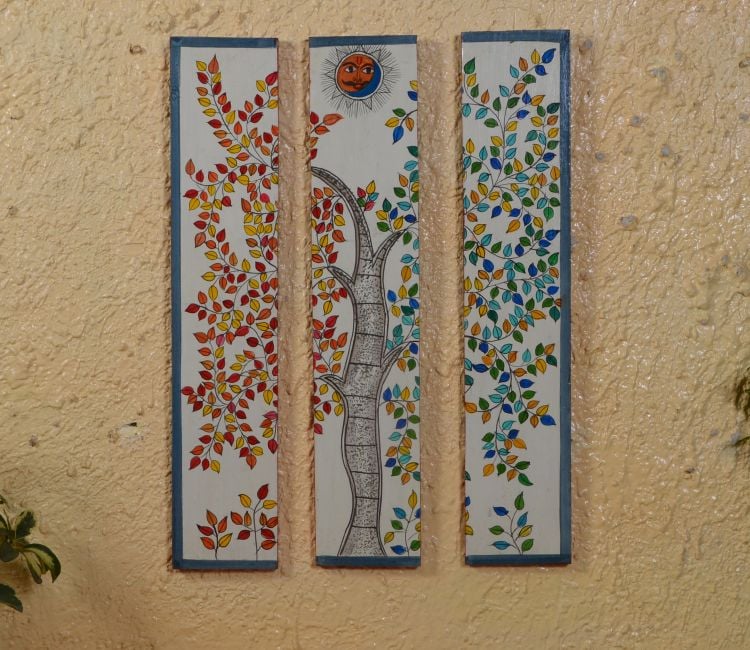 White Handpainted Wooden Wall Art