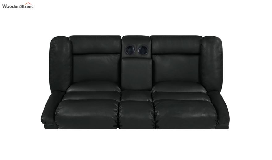 Carsley Leatherette 2 Seater Recliner Sofa With Storage Black In India Wooden Street Carsley Leatherette 2 Seater, Black Leather Sofa Bed With Storage