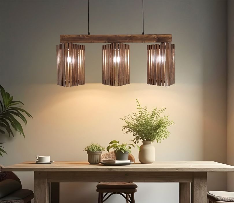 Trikona Brown 3 Series Hanging Lamp