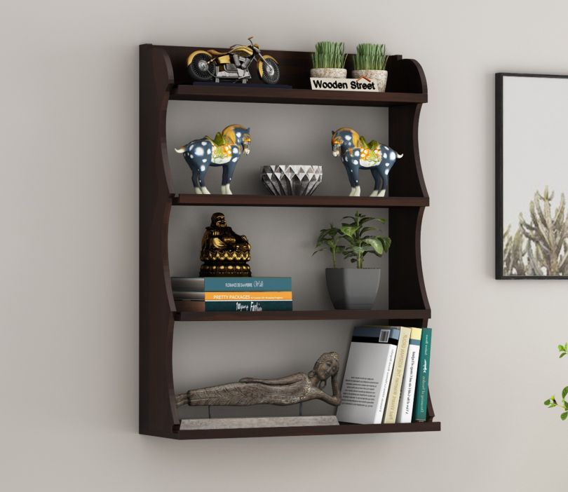 Cascade Wall Shelf (Walnut Finish)