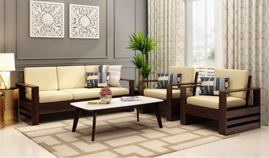 Winster Wooden Sofa Set Walnut Finish In India Street Winster Wooden Sofa Set Walnut Finish, Wooden Sofa Set Design