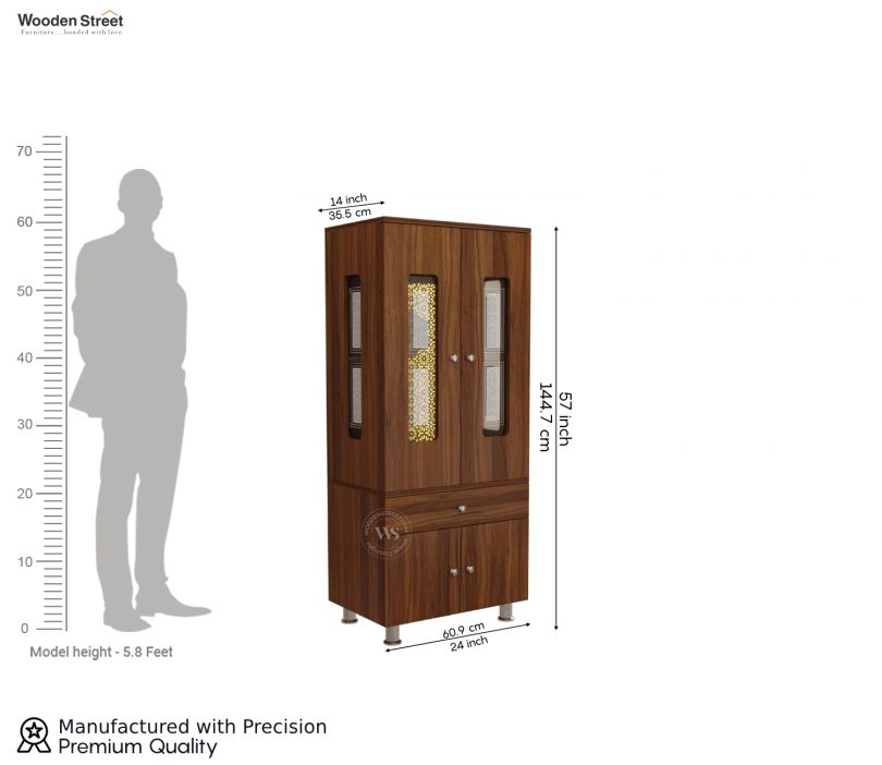 Dimension Image 1 - Atharv Engineered Wood Home Temple With Inbuilt LED Light System (Exotic Teak)
