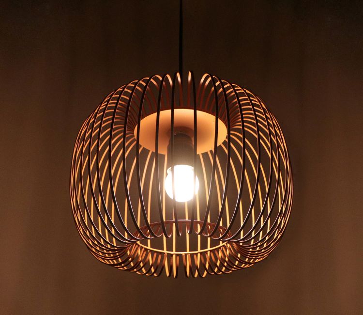 Zura Bubble Pressed Brown Hanging Lamp