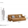 Dimension Image 1 - Baxter Comfort Max 3-Seater 50W Electric Sofa with Expandable Seating (Ochre)