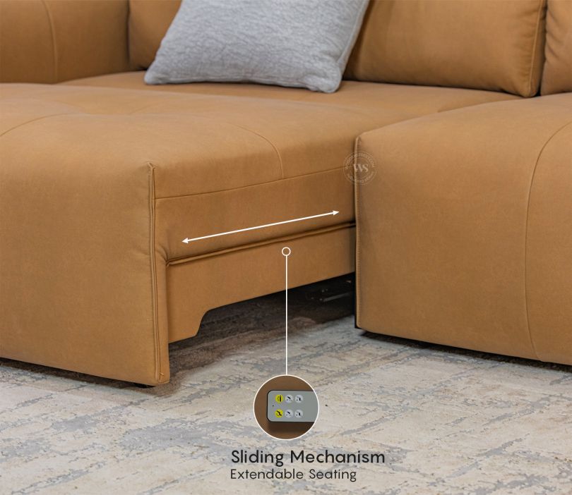 Product Image 2 - Baxter Comfort Max 3-Seater 50W Electric Sofa with Expandable Seating (Ochre)
