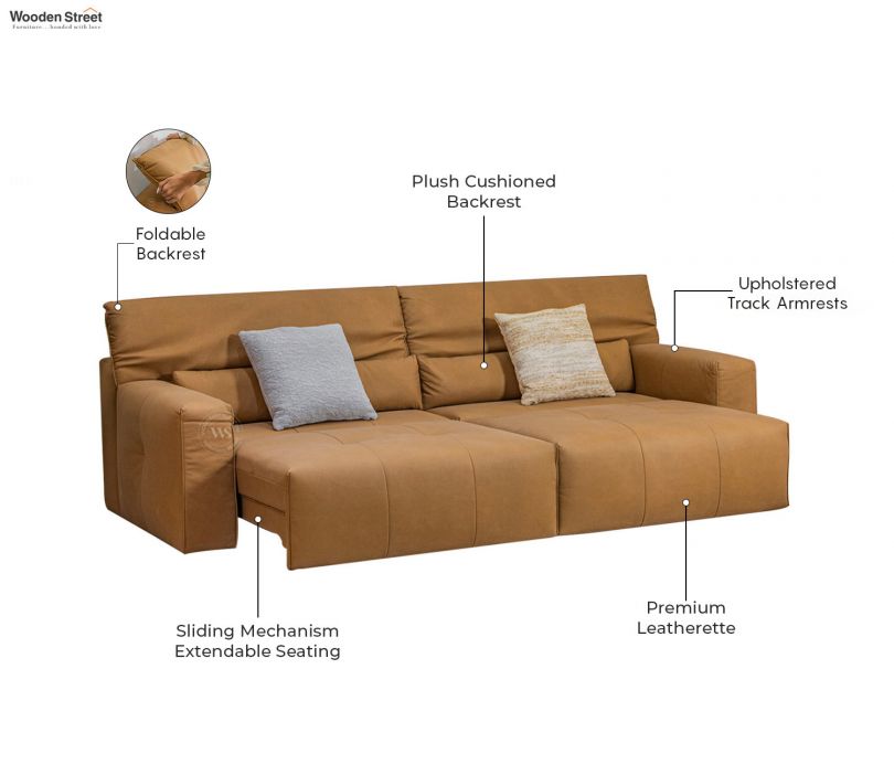 Product Image 3 - Baxter Comfort Max 3-Seater 50W Electric Sofa with Expandable Seating (Ochre)