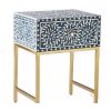 Product Image 1 - CasaGold Floral Bone Inlay Bedside Table - Blue