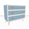 Front Image 1 - Geo Bone Inlay Chest of Drawers (Teal Blue)