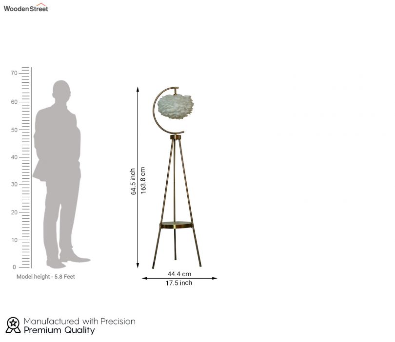 Dimension Image 1 - Aeron Shelf Metal Floor Lamp