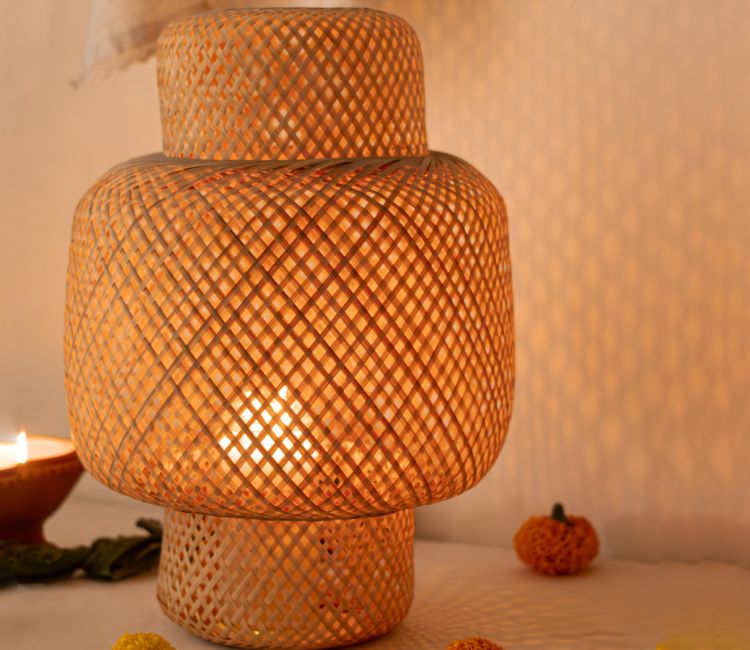Natural Bamboo Beautiful Starlight Lamp