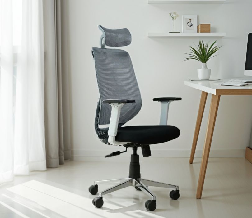 Front Image 1 - Pictor High Back Mesh Ergonomic Office Chair With Durable Nylon Base (Black)