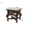 Dimension Image 1 - Munich Bedside Table with Oriental Legs in Teakwood with Walnut Finish