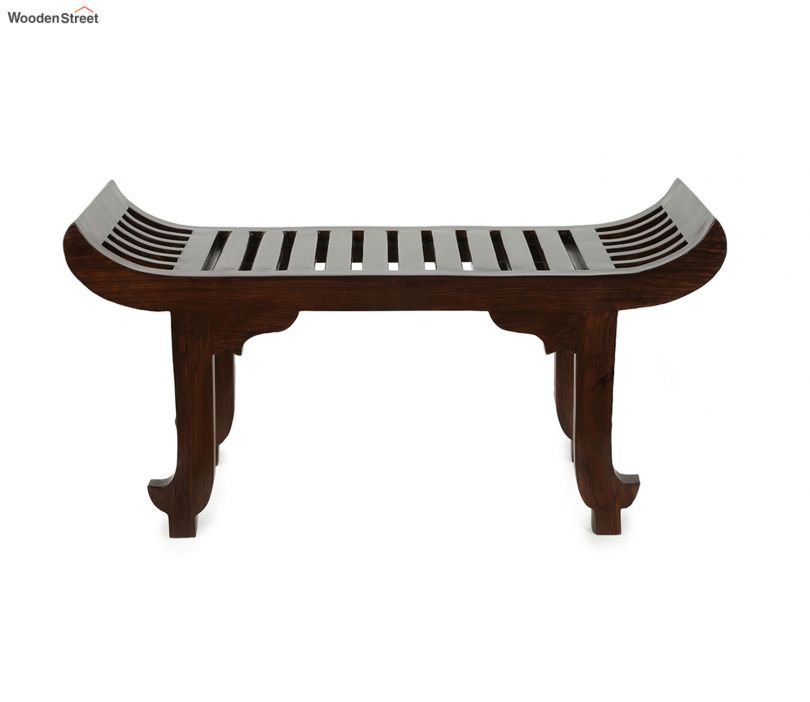 Buy Nemo Ottoman Seater with Striped Wood design in Walnut Finish at 28 ...