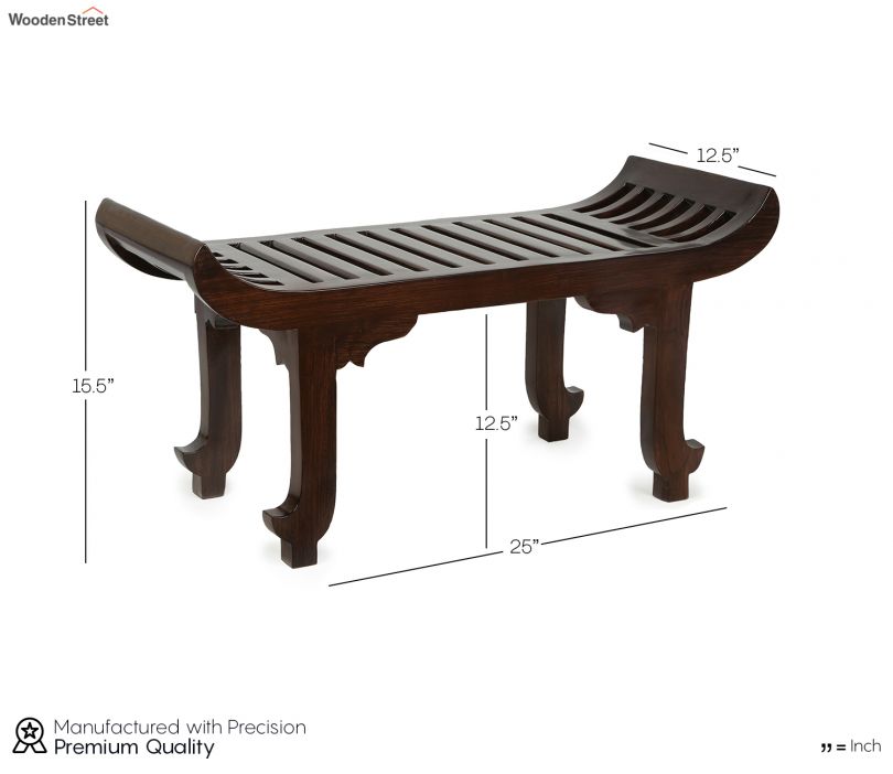 Buy Nemo Ottoman Seater with Striped Wood design in Walnut Finish at 28 ...