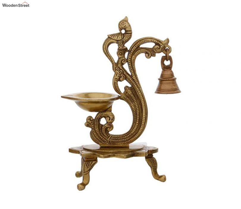 buy-brass-parrot-stand-diya-with-bell-at-50-off-online-wooden-street