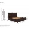 Dimension Image 1 - Adolph Compact Bed With Side Storage (King Size, Walnut Finish)