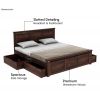 Product Image 3 - Adolph Compact Bed With Side Storage (King Size, Walnut Finish)