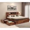 Front Image 1 - Ferguson Bed with 4 Drawer Storage (King Size, Honey Finish)