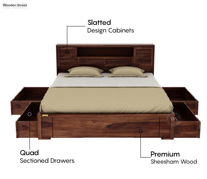 Product Image 2 - Ferguson Bed with 4 Drawer Storage (King Size, Honey Finish)