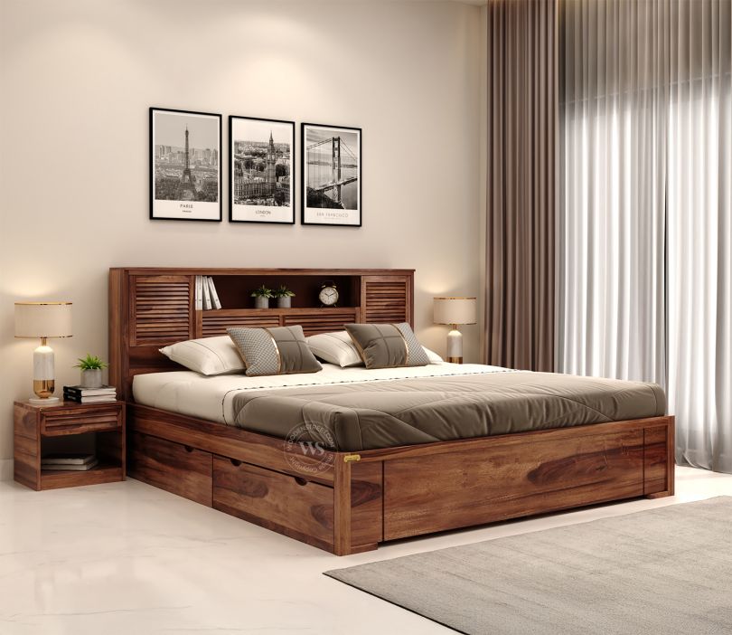 Product Image 5 - Ferguson Bed with 4 Drawer Storage (King Size, Honey Finish)