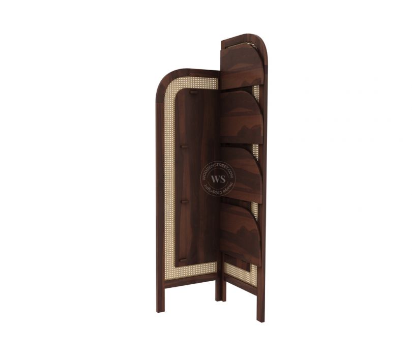 Product Image 7 - Tarika Sheesham Wood and Cane 4 Tier Corner Book Shelf (Walnut Finish)