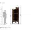 Dimension Image 1 - Tarika Sheesham Wood and Cane 4 Tier Corner Book Shelf (Walnut Finish)