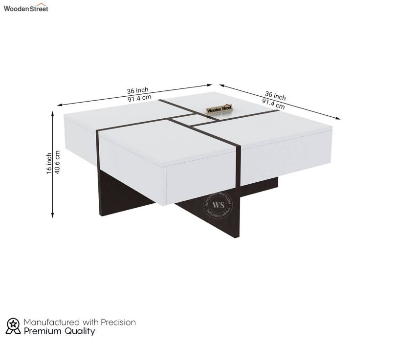 Dimension Image 1 - Maeve Engineered Wood Center Table with Multi Storage Drawers (Flowery Wenge-Frosty White Finish)