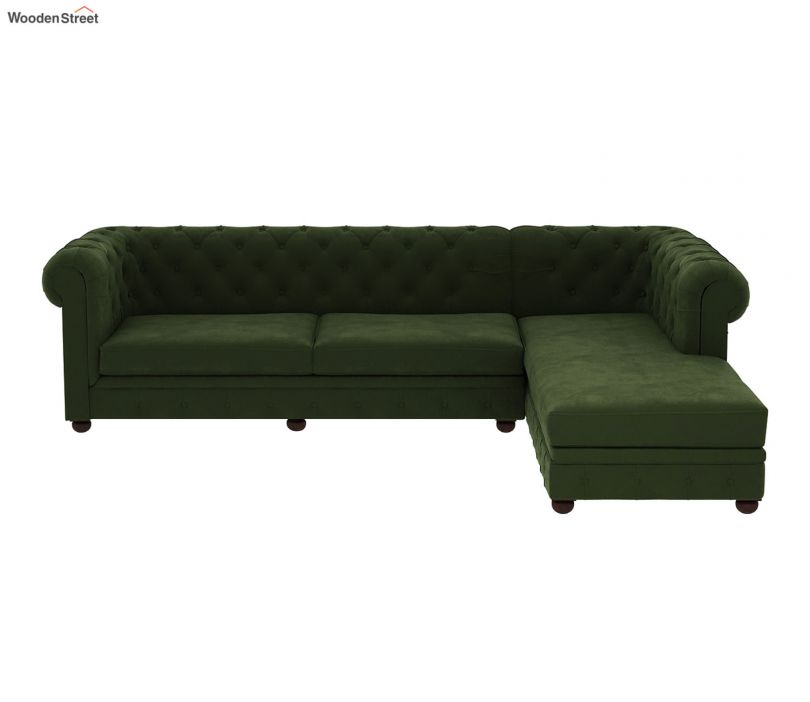 Buy Henry L Shape Right Aligned Corner Sofa Velvet Dark Olive Green Buy Henry L Shape Right Aligned Corner Sofa Velvet Dark Olive Green