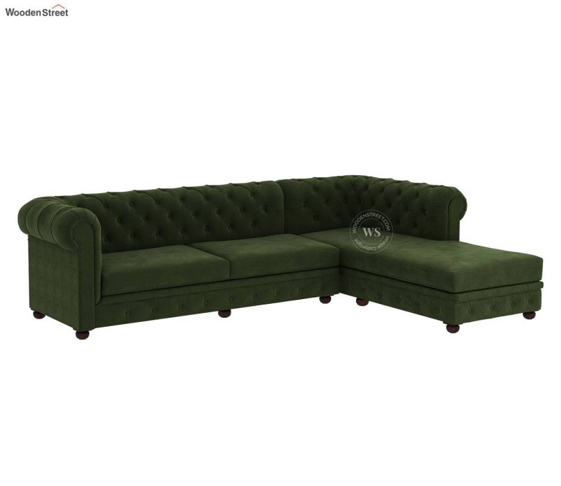 Buy Henry L Shape Right Aligned Corner Sofa Velvet Dark Olive Green Buy Henry L Shape Right Aligned Corner Sofa Velvet Dark Olive Green