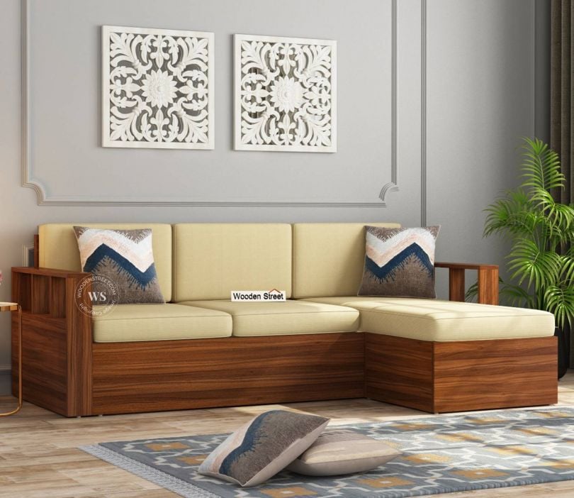 Buy Candice L Shape Multifunctional Corner Sofa Exotic Teak Finish at 16 OFF Online Wooden Street