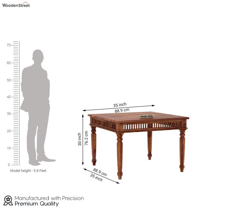 Dimension Image 1 - Alanis 4 Seater Dining Set (Honey Finish)