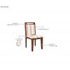 Product Image 15 - Taylor 6 Seater Dining Set with 6 Premium Upholstered Chair | Extendable from 4 to 6 Seater | Cream Stripe Fabric Cotton (Honey Finish)