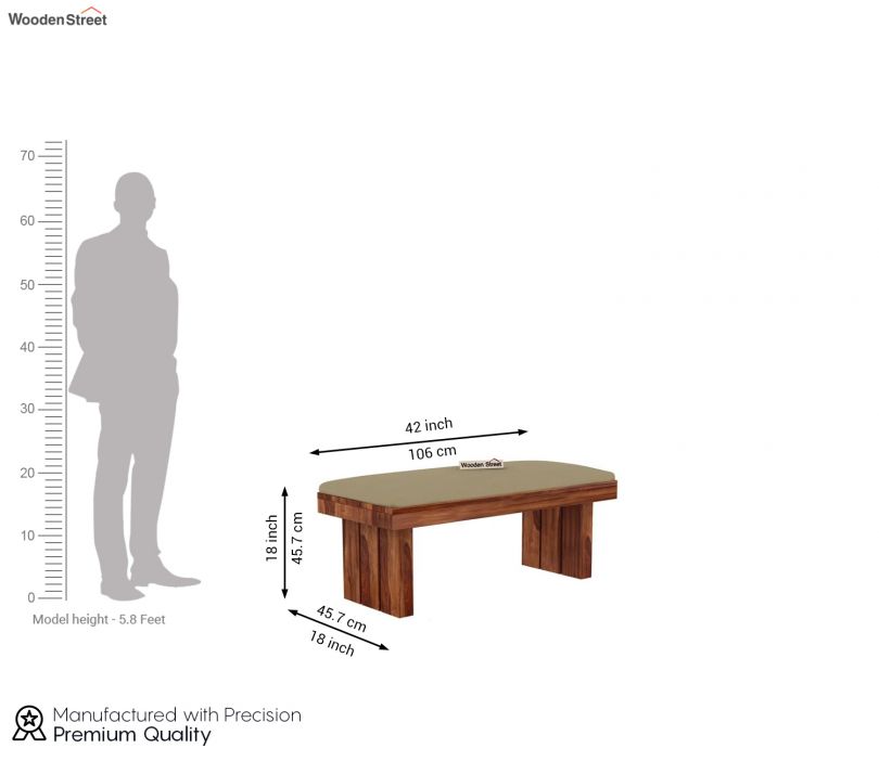 Dimension Image 2 - Wertex 6 Seater Dining Set with Bench (Honey Finish)