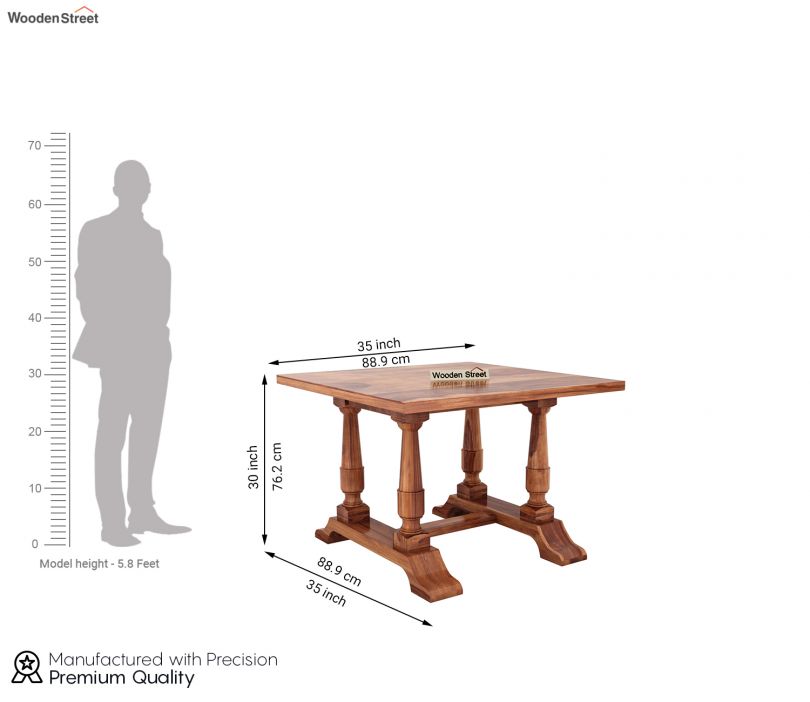Buy Redigo 4 Seater Dining Table (Honey Finish) at 25% OFF Online ...