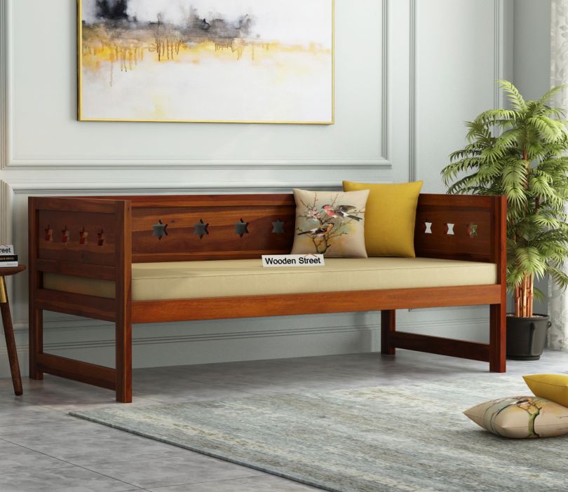 Front Image 1 - Swayze Without Storage Divan with Mattress (Honey Finish)