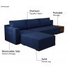 Product Image 2 - Oasis L-Shape Left Aligned Sectional Sofa (Cotton, Iris Blue)