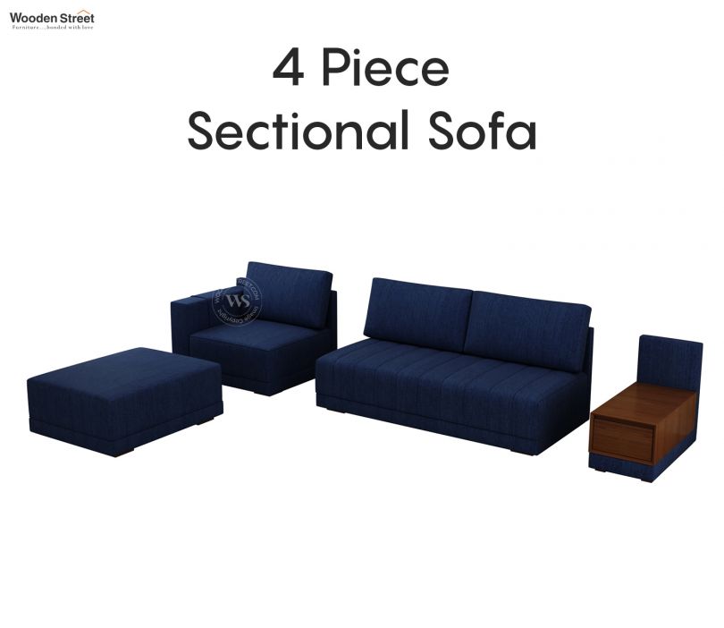 Product Image 3 - Oasis L-Shape Left Aligned Sectional Sofa (Cotton, Iris Blue)