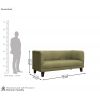 Dimension Image 1 - Dexter 3 Seater Fabric Sofa (Cotton, Fresh Mint)