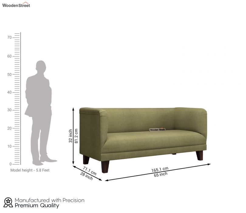 Dimension Image 1 - Dexter 3 Seater Fabric Sofa (Cotton, Fresh Mint)
