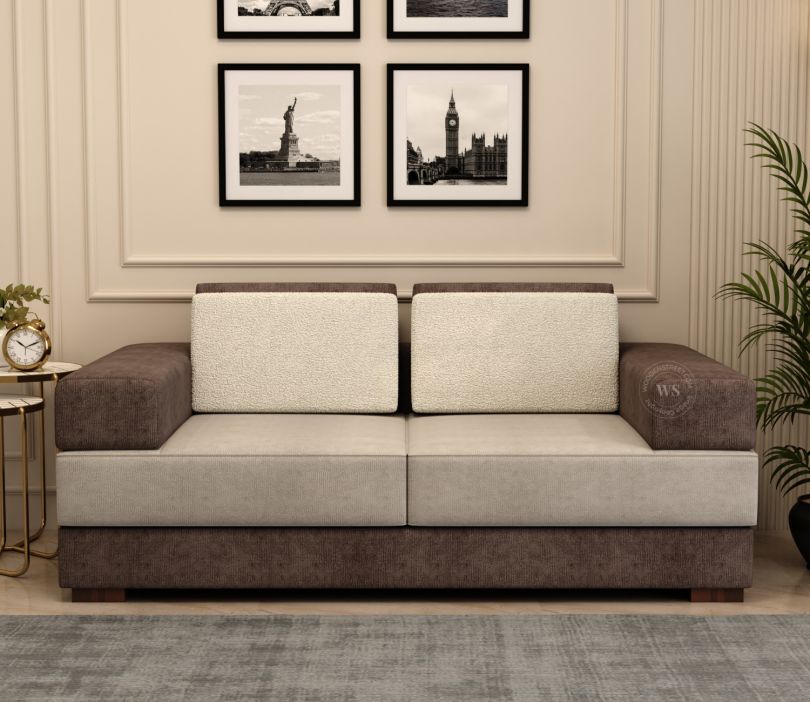 Product Image 1 - Mishael 2 Seater Fabric Sofa (Beige Brown)