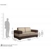 Dimension Image 1 - Mishael 2 Seater Fabric Sofa (Beige Brown)